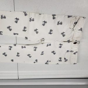 OshKosh White Jeans w/ Bicycle Print, size 4T, like new!